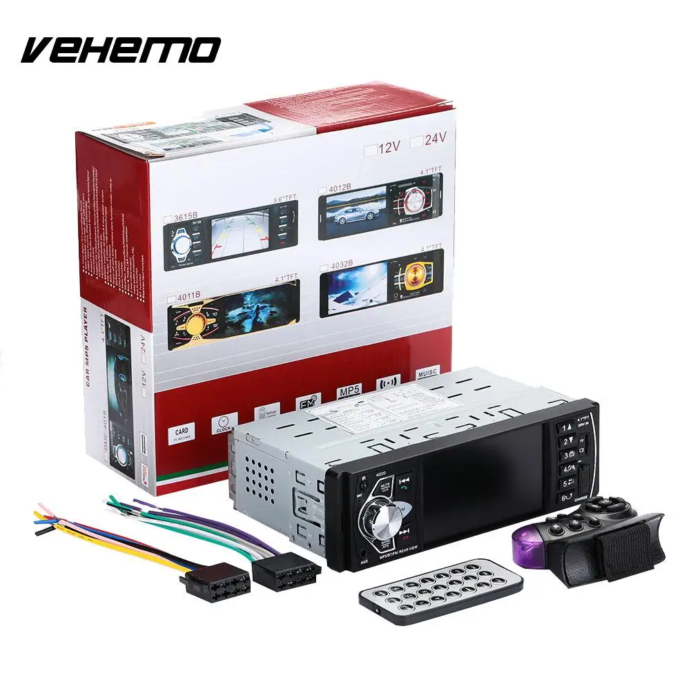 

Vehemo 1Din 4.1 Inches Car Radio Audio Video Player 4022D Support Rearview Reverse Image Bluetooth Car MP5 Player
