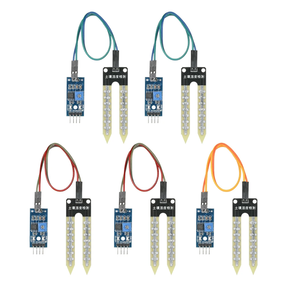 

5pcs Soil Humidity Hygrometer Moisture Detection Sensor Module Automatic Watering System With power indicator for Arduino