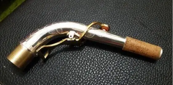 

New Alto Saxophone Neck Silver Plated Carved Designs Sax Accessories for YANAGISAWA A-WO37