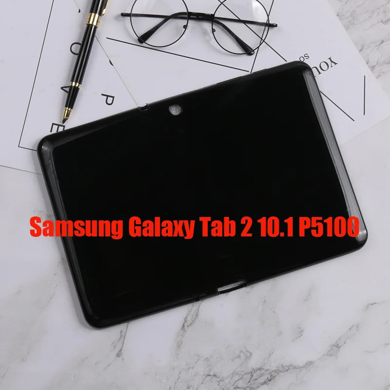 Настольный чехол для samsung Galaxy Tab 2, 10,1 дюймов, GT-P5100, P5110, P5113, черный мягкий гелевый силиконовый чехол-бампер из ТПУ, защитный чехол