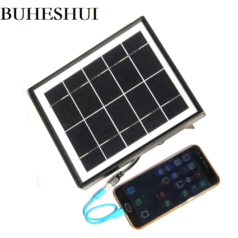 

BUHESHUI 5W 2W 6V Solar Cell Module Polycrystalline Solar Panel Chargr For Mobile Phone/3.7V Battery System Light With 3M Cable