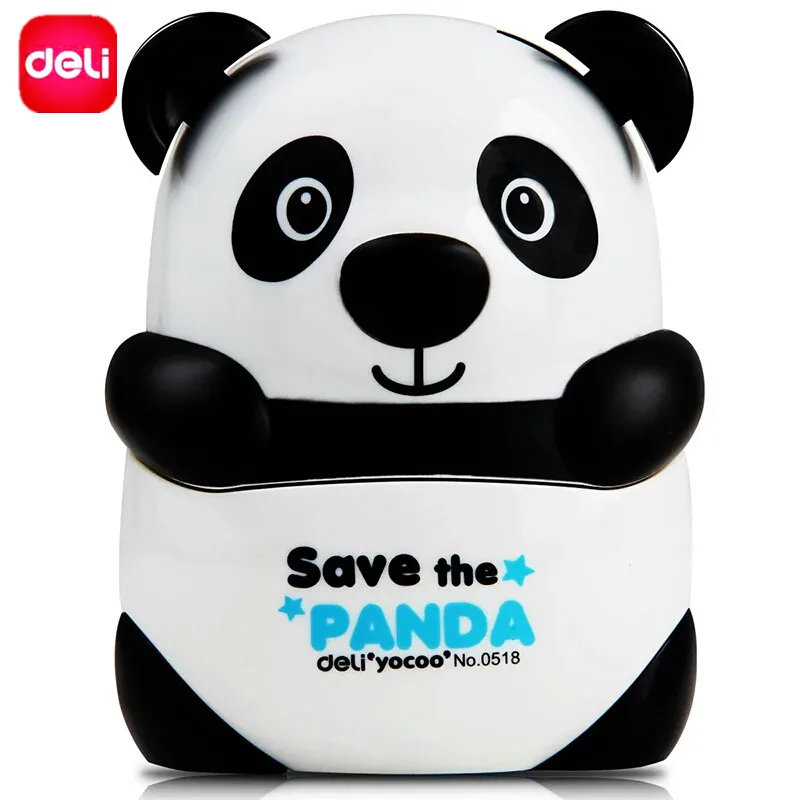 

Deli Manual Pencil Sharpener Cute Panda Hand Crank Mechanical Knife Sharpener Accessory Stationery office school Supply Toy Gift
