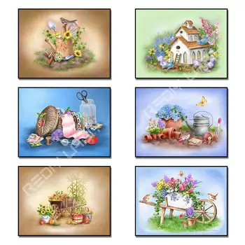 

Diamond Painting Garden Flowers Full Square/Round Drill Diamond Mosaic Embroidery with Diamonds Craft Picture of Rhinestones Art