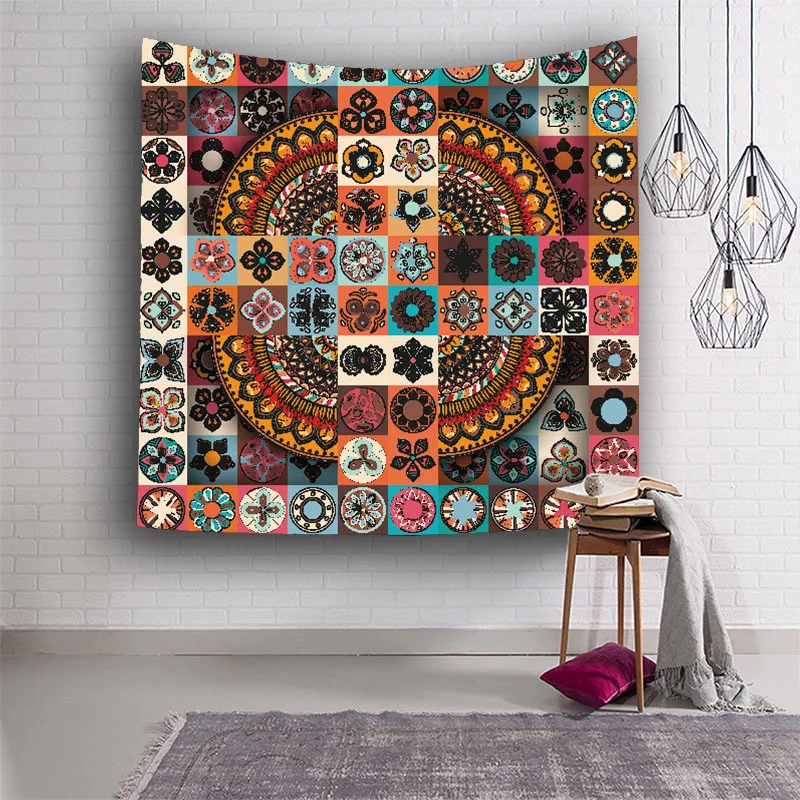 

USPIRIT Indian 3D Printed Wall Hanging Tapestry Bohemia Beach Towel Blanket Table Cloth Boho Wall Carpet Yoga Mat Home Decor