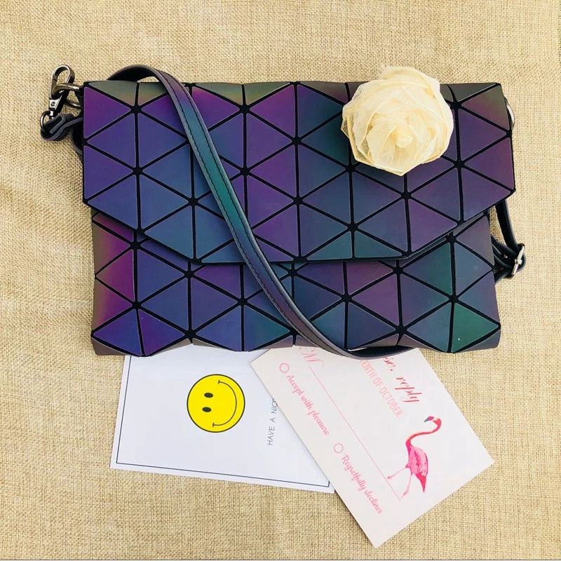 

Matte Luminous Women Evening Bag Shoulder Bags Girls Flap Handbag Fashion Plaid Geometric Casual Envelope Clutch Messenger Bags