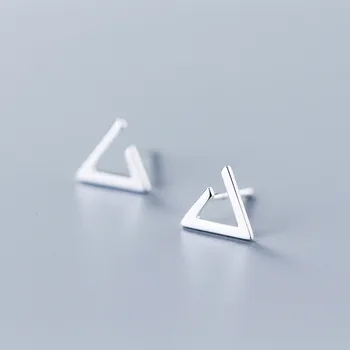 

Fashion Silver Color Jewelry Triangle Stud Earrings For Women Girls Friend Lady Wedding Jewelry EH860