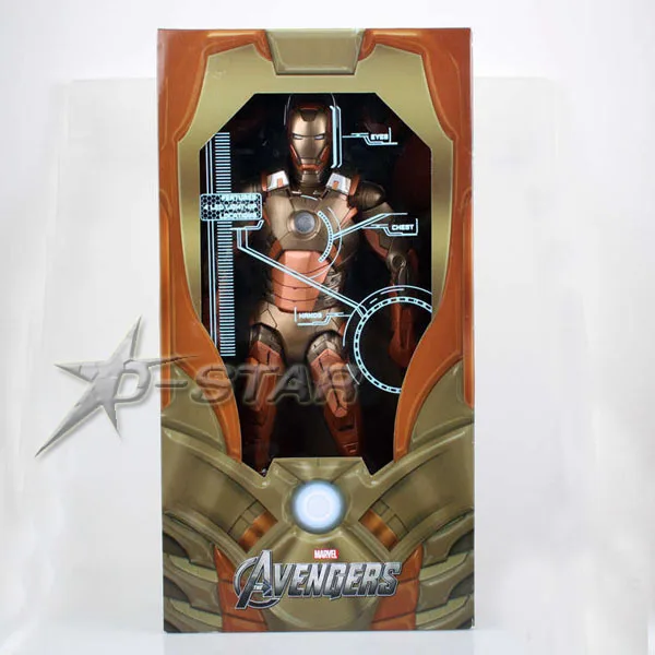 

EMS Shipping Cool 18" Big Size Ironman Iron Man Moveable Golden Ver. PVC Action Figure Model Colletcion Toy Limited Edition