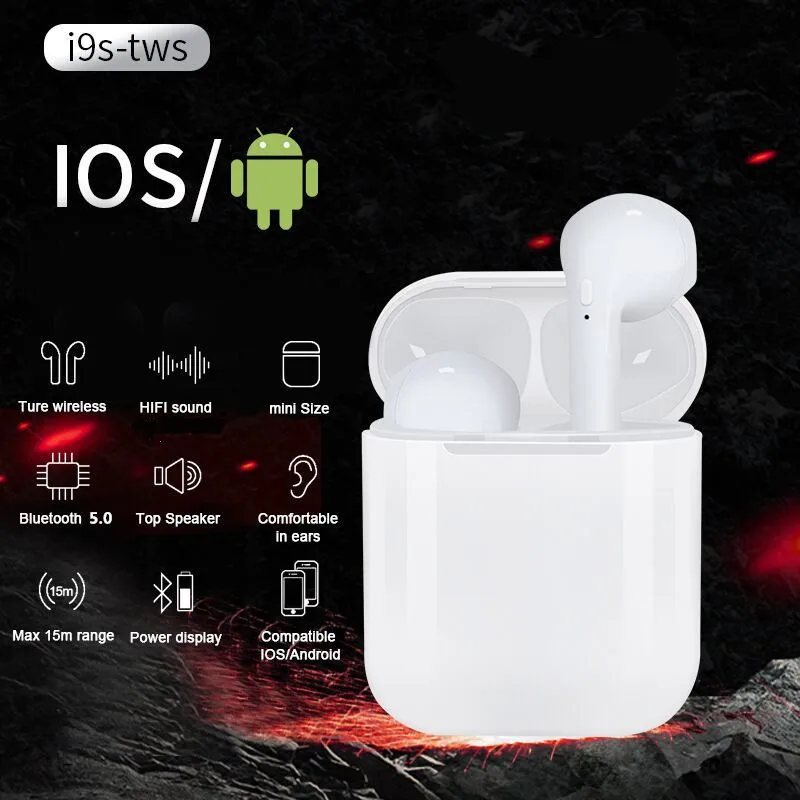 I9S TWS Wireless Earphone Portable Bluetooth 5.0 Headset Invisible Earbud for IPhone X 8 7 Plus For all smart phone