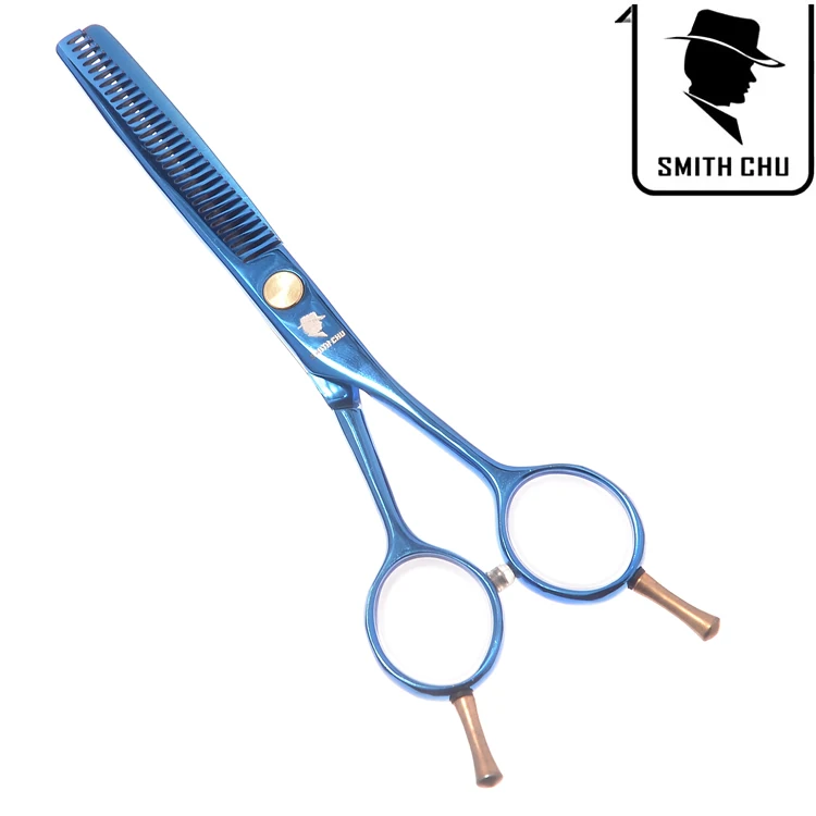

5.5" Smith Chu Professional Japan 440c Blue Hair Thinning Shears Barber Cutting Scissors Cheap Hairdressing Salon Tools LZS0030