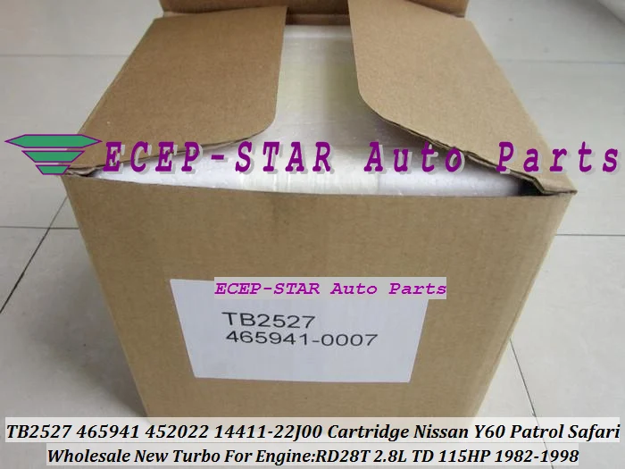 TB2527 465941-5005S 452022-0001 14411-22J00 Turbo CHRA Cartridge Turbocharger Core For NISSAN Y60 Patrol Safari 2.8L TD 1982-1998 RD28T 115HP