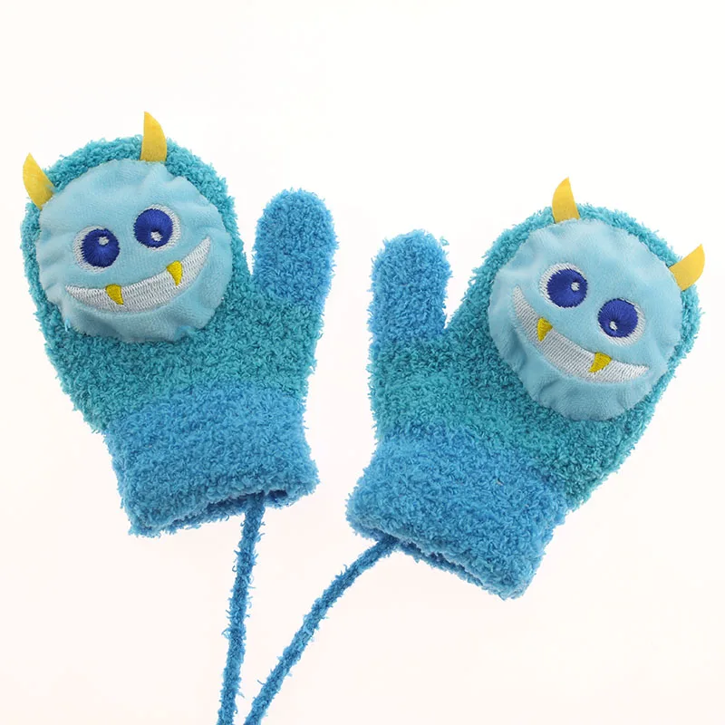 Children's Baby Winter Mittens Gloves Boys Girls Cute Thicken Warm Fleece Infant Newborn Kids Fingerless Toy Inside