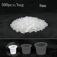 500 шт/партия маленькие размеры 8 мм белые пластиковые татуировки Чернила чашки для игла для татуировочного пистолета Чернила Советы комплекты зажимов поставка татуировки аксессуары