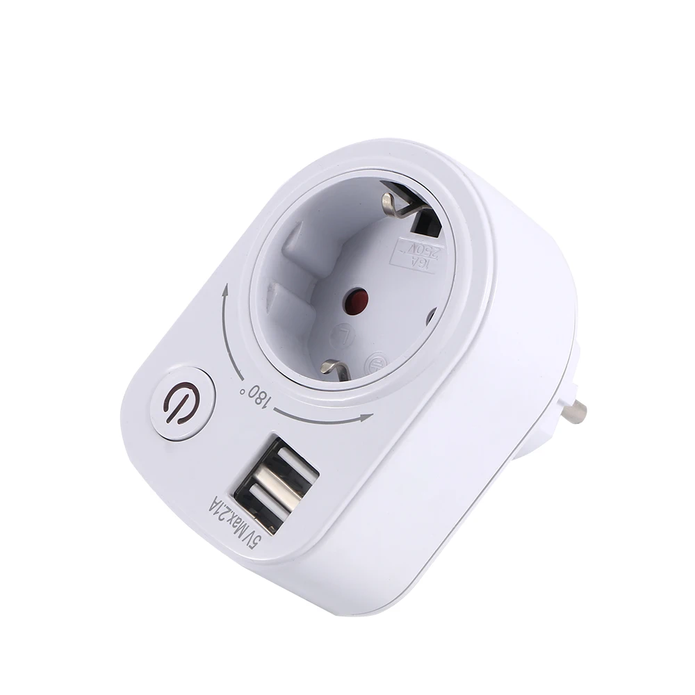 Электрическая розетка Coolcells с двумя USB портами поворотный адаптер питания