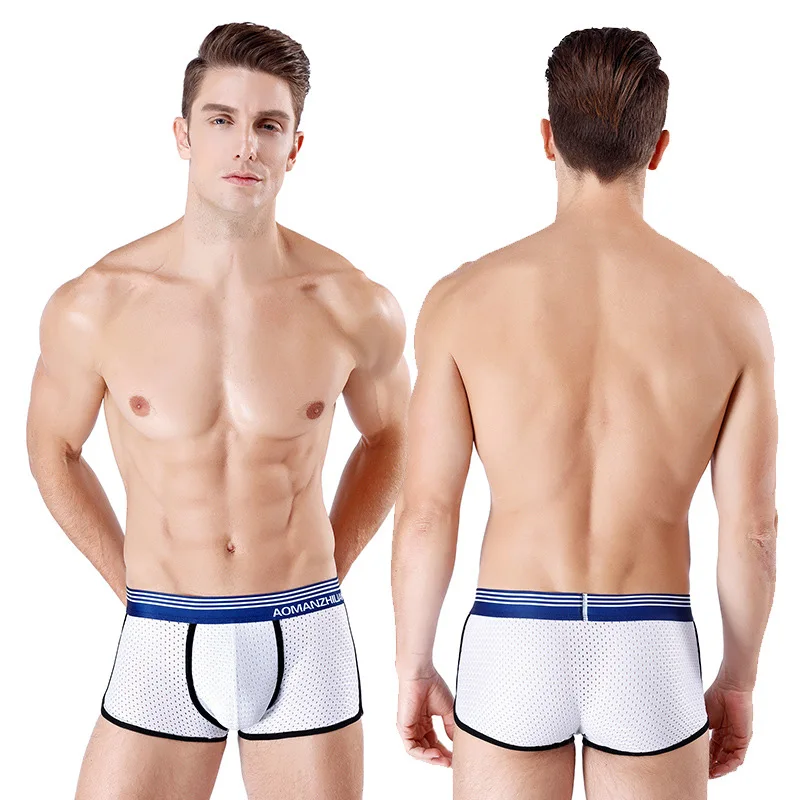 EXILIENS Новые мужские трусы боксеры в сетку дышащие Hombre мужские трусы Boxershorts человек Homme Размеры L-3XL 35