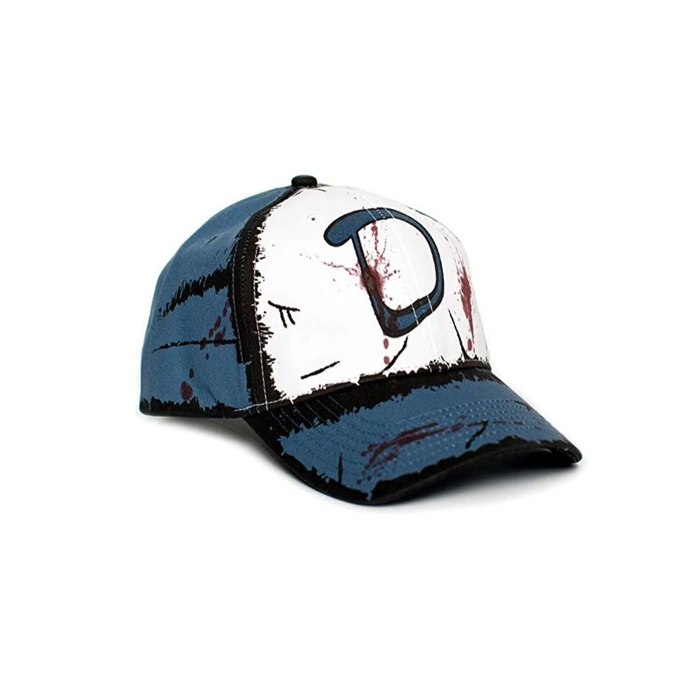 Cena X COSTUME Clementine s Custom Blood Stain Dirt Dead Zombies czapka kapelusz Unisex odzież na co dzień Outdoor Sport prezent na halloween