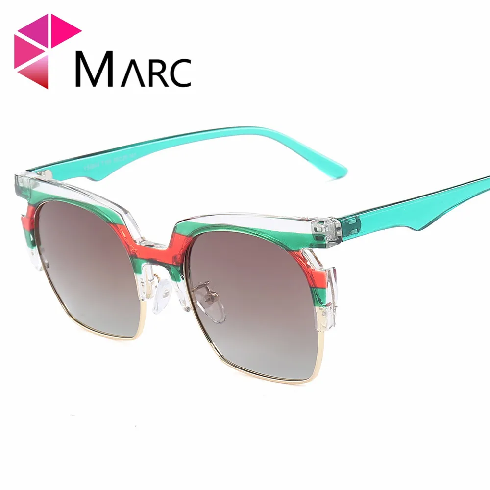 

MARC 100%UV400 2018 NEW WOMEN MEN Eyewear designer sunglasses Oculos fashion White Plastic currency gafas Mirror