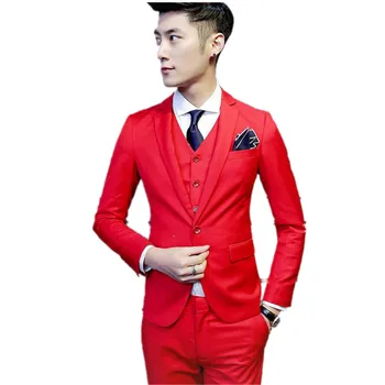

Handsome simple style custom made wedding suits for men Groom / Groomsmen Tuxedos mens wedding suits (Jacket+Pant+Vest)