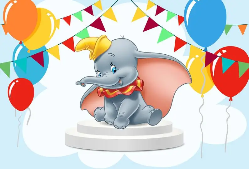 Sensfun Baby Shower 1st Birthday Custom Photo Background Studio Balloons Dumbo Backdrop Vinyl 220cm x 150cm