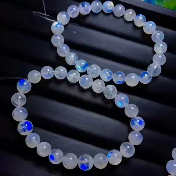 

Natural Moonstone Blue Light Bracelet Gemstone Beads AAAA 8.5-8mm