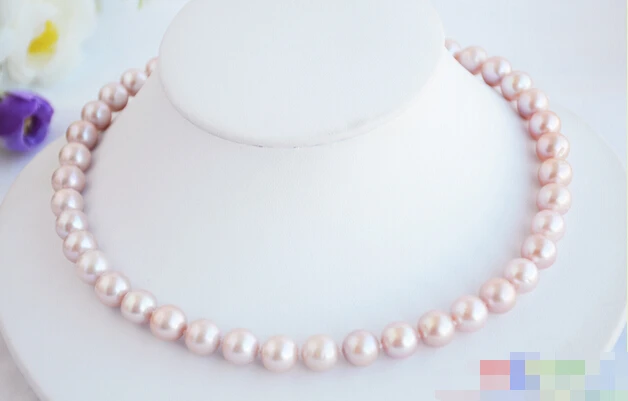 

P4871 AAA++ AKOYA 17inch 10mm ROUND LAVENDER PEARL NECKLACE 14k GOLD ^^^@^Noble style Natural Fine jewe FREE SHIPPING