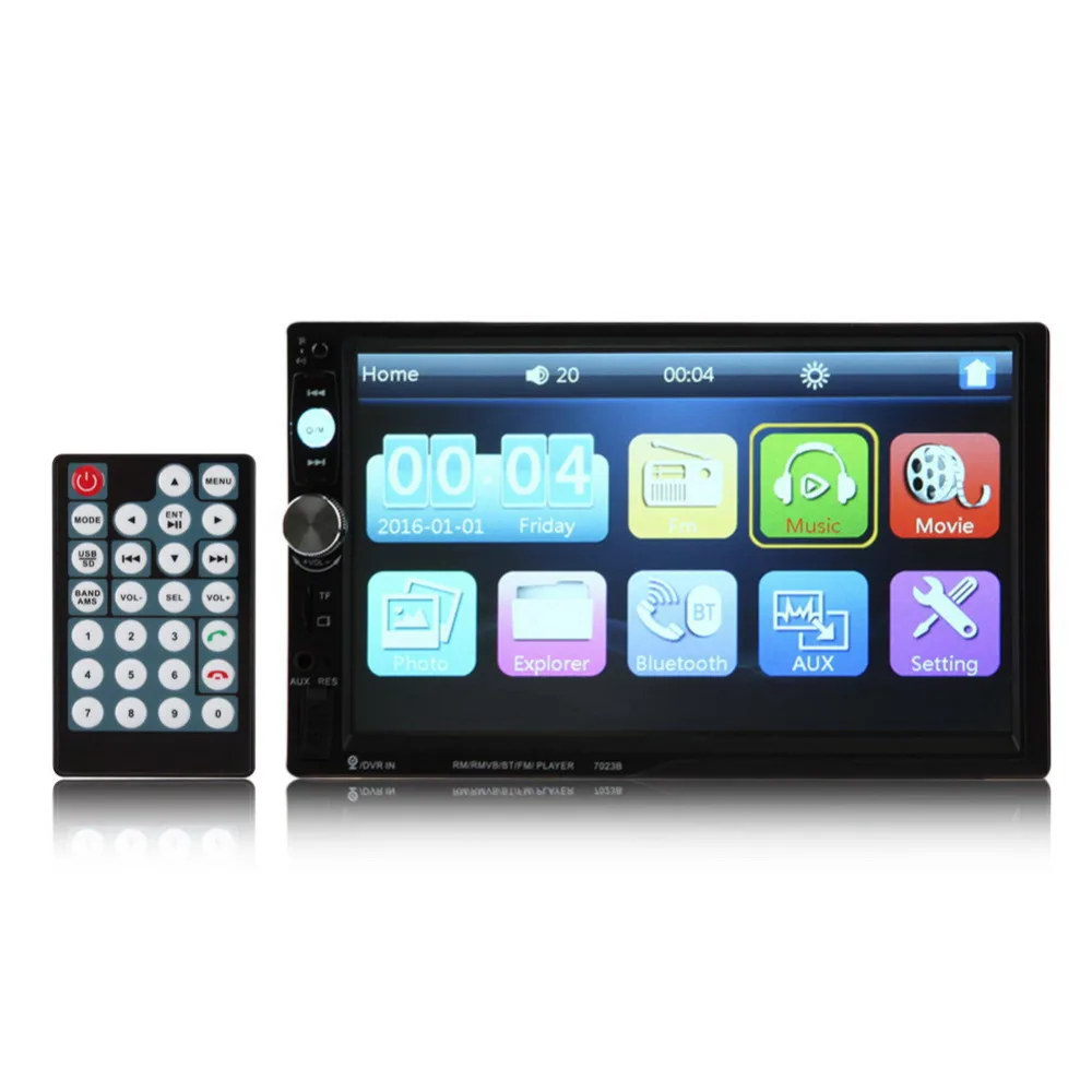 

7023B 7" 2 DIN Touch Screen Digital Vedio Player TFT 1080P Car Audio Radio MP5 Player Support USB Bluetooth FM radio components
