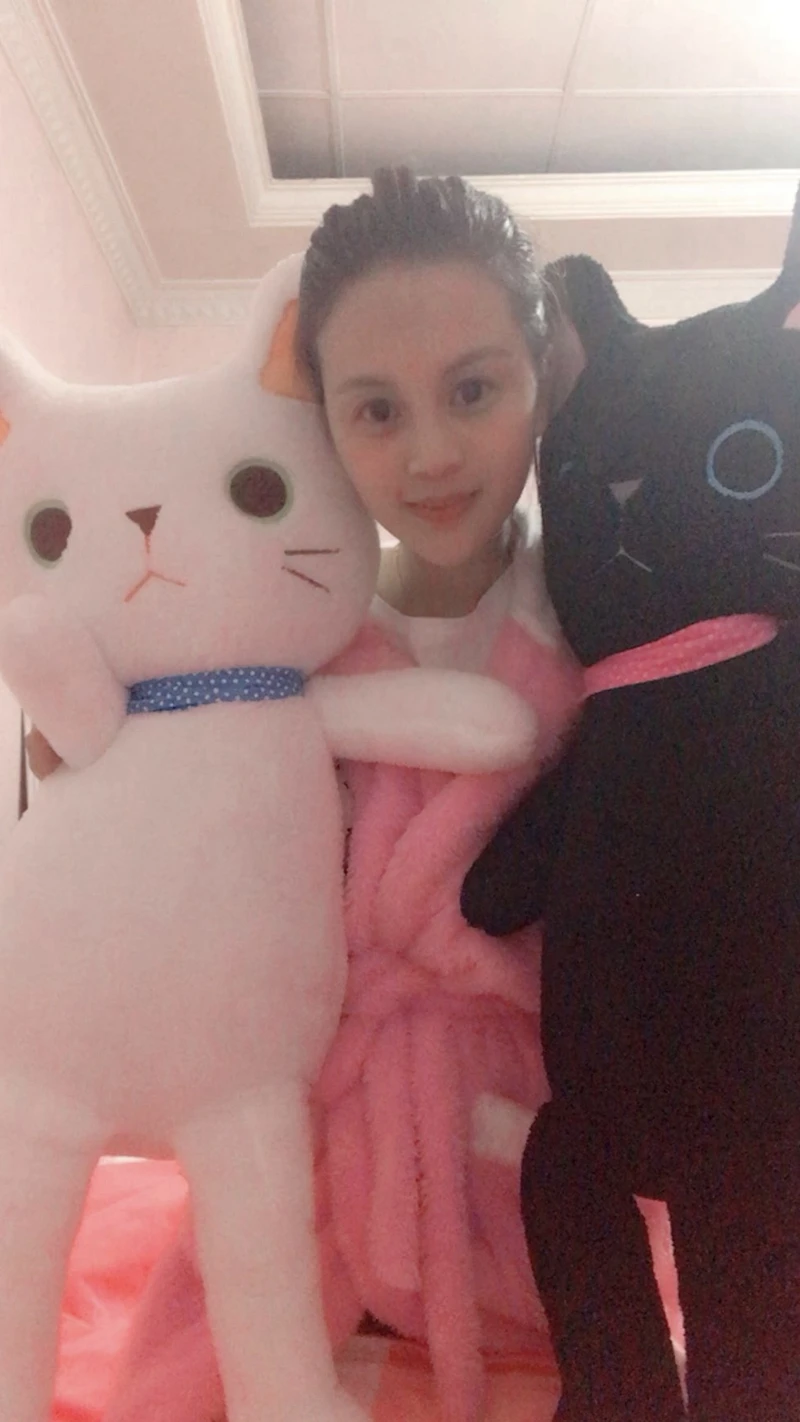 Dorimytrader Quality Kawaii Animals Cat Plush Toys Soft Cuddly Black and White Cats Doll for Kids and Adults Gift 31inch 80cm DY50229(19)