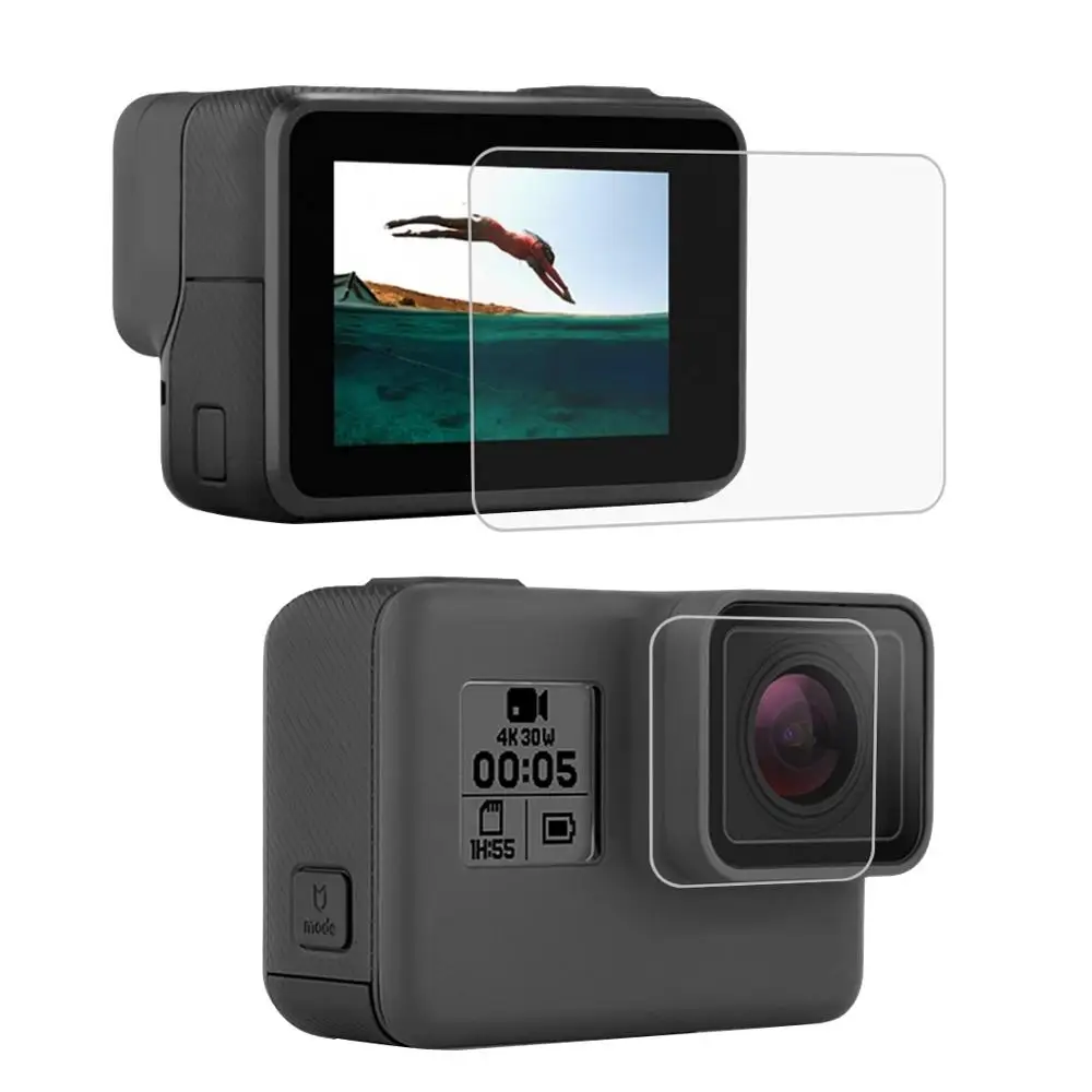 

PULUZ For GoPro Accessories Tempered Glass Film LCD HD Screen Protector+Housing Lens Protector for GoPro HERO7 Black/Silver/6/5