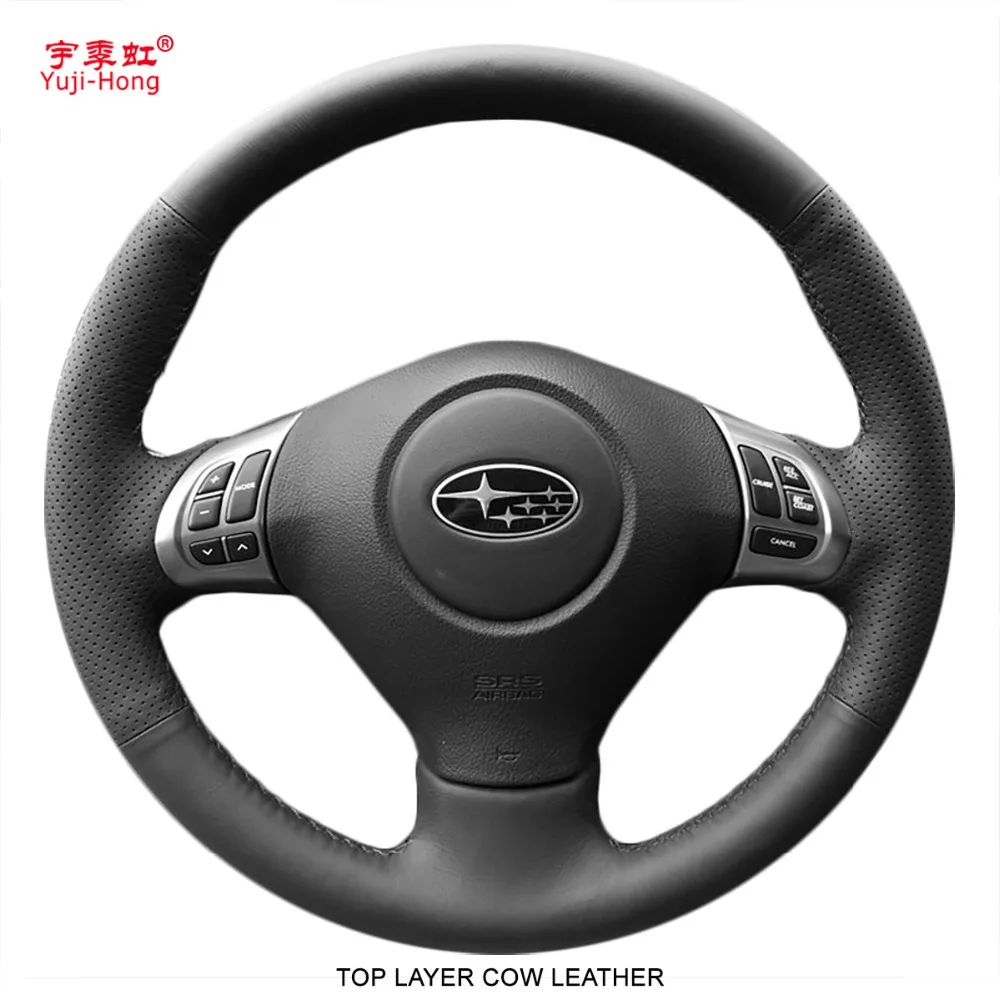 Yuji-Hong Car Steering Covers Case for Subaru Forester 2008-2012 Genuine Leather Hand-stitched Top Layer Cow Leather Cover Yuji-Hong Car Steering Covers Case for Subaru Forester 2008-2012 Genuine Leather Hand-stitched Top Layer Cow Leather Cover