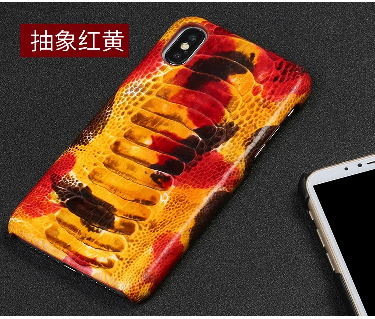 Роскошный чехол для телефона из натуральной кожи s для iPhone 7 8 Plus X Xs Max чехол из натуральной кожи страуса для ног задняя крышка для 6 6s 6p 7p 8p чехол