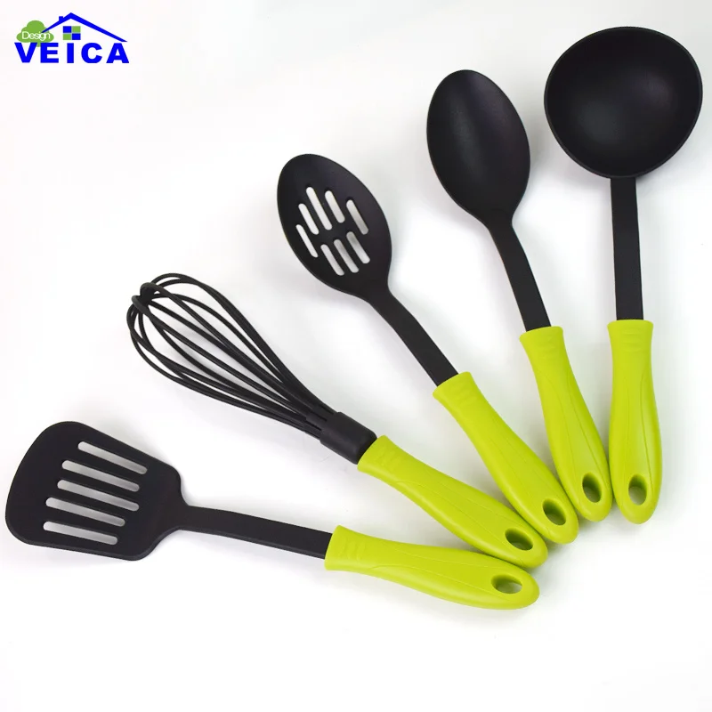 FDA Approved 5pcs/lot Nylon Cooking Tools Silicone Kitchen Utensils Set in Hygienic Solid Coating FDA Approved 5pcs/lot Nylon Cooking Tools Silicone Kitchen Utensils Set in Hygienic Solid Coating