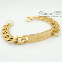 Moorvan золотой цвет цепи NK id поперечный крест браслеты мужские Религиозные ювелирные изделия, Классическая и модная распродажа браслетов VB180