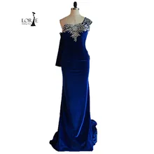 Royal Blue Abendkleider 2016 Schulter Perlen mit Strass Mermaid Backless Formale Mermaid Velvet vestido formatura