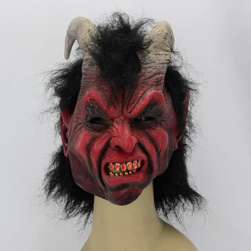 Skup Pazur czerwony rogaty owca maska diabła pazur straszny ostra maska na przyjęcie Halloween Masquerade maska dla dorosłych na imprezę cosplay kostium czerwony