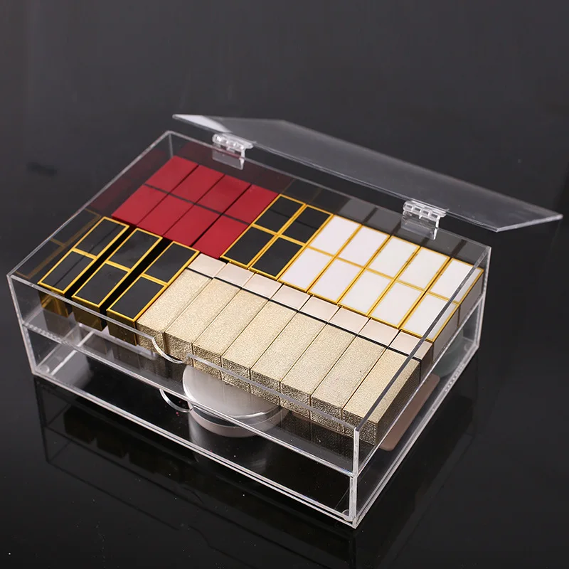 

Lipstick Holder 2 Drawers Transparent makeup organizer box Acrylic Cosmetic Storage Case with cover dust free makeup storage box