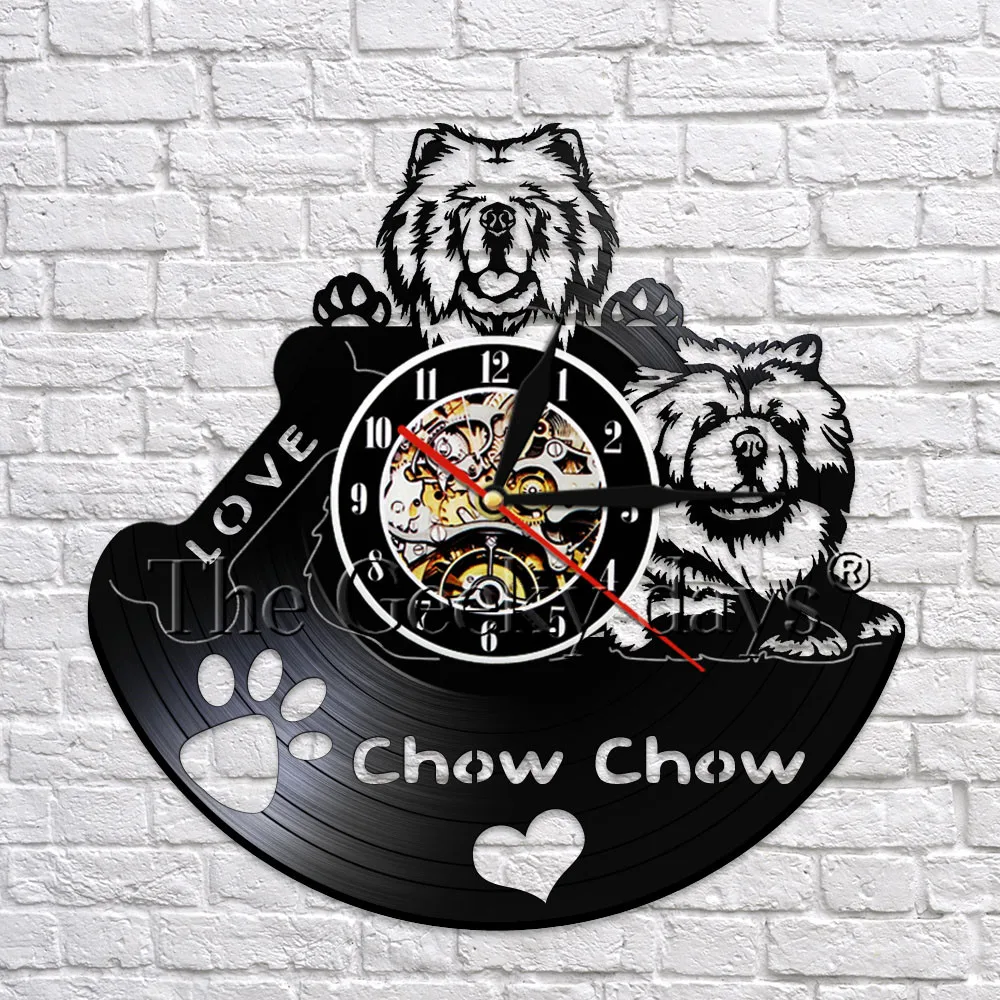 

Chow Chow Dog irregular Vinyl Retro Record Wall Clock Wall Hanging Art Room Decor Nice gift for Doggy Lover