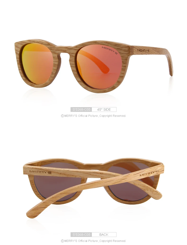 MERRYS Дизайнерские деревянные солнцезащитные очки ручной работы мужские/женские ретро поляризованные солнцезащитные очки с защитой от ультрафиолета S5268