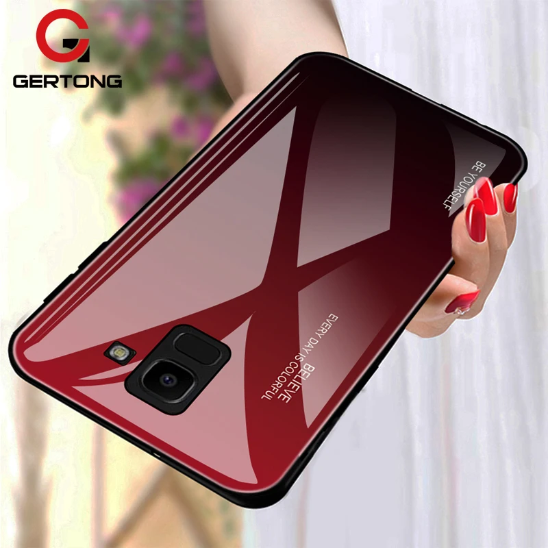 

Tempered Glass Case For Samsung Galaxy J4 J6 Plus J8 2018 A6 A8 Plus A7 2018 A5 2017 Luxury Phone Cover Bags Anti-scratch Cases