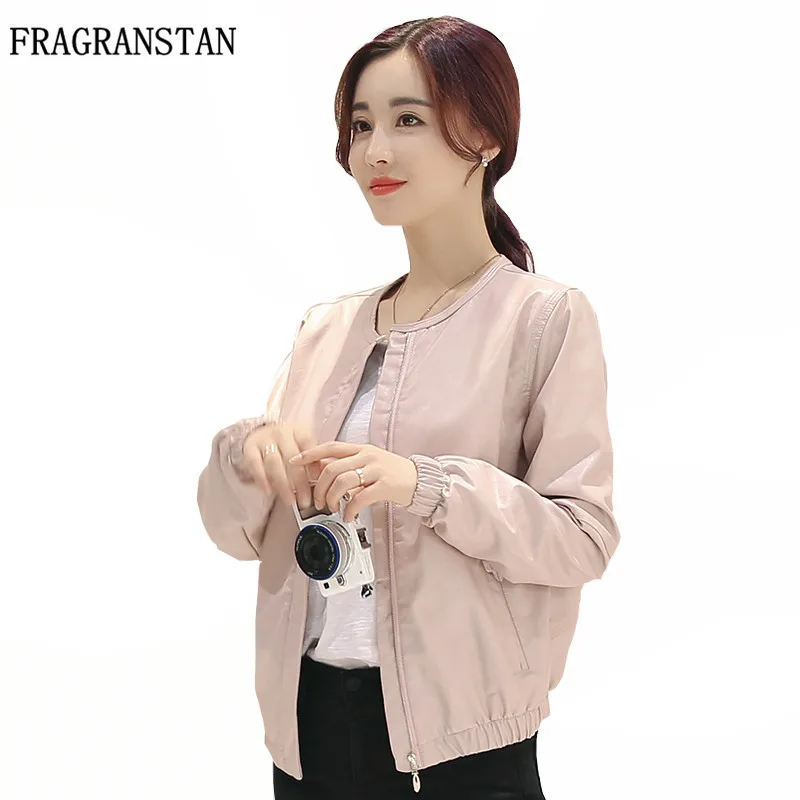 Manteau 2017 Automne Qualité O Gh83 Haute Femmes Poches Beige Rose Mode Nouveau Survêtement cou Casual Zipper Printemps Femelle Court Lâche wwfn8