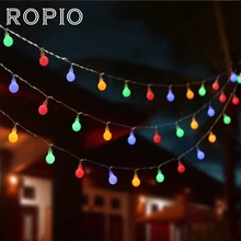 ROPIO 10 м 100 светодиодный светильник-гирлянда, многоцветный 220 В, лампа на ремешке для дома, сада, рождественской елки, вечерние, праздничные, сказочные украшения