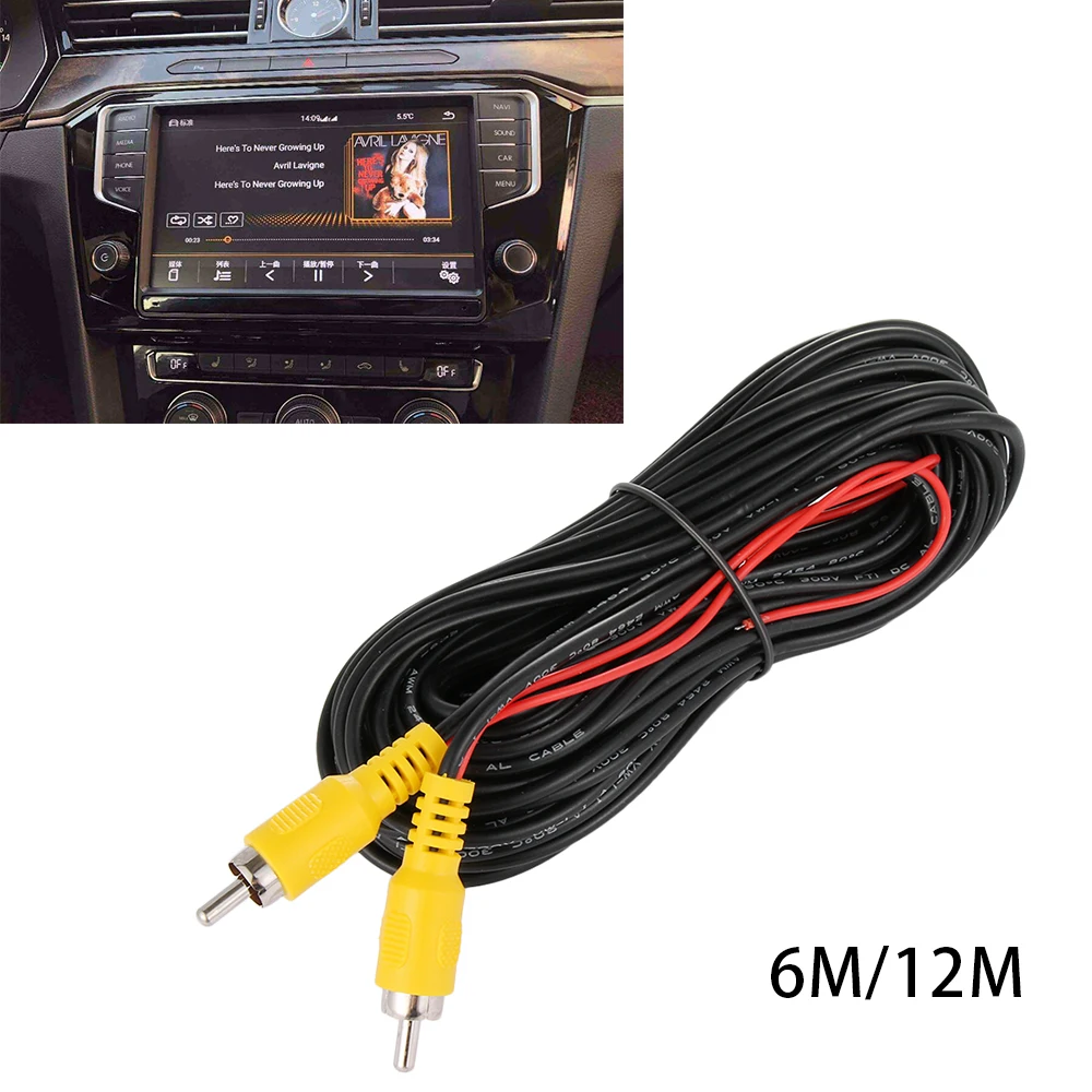 

6m/12m Car RCA CAR Reverse Rear View Parking Camera Video CableRear View Video Trigger Wire for All Car Extension Cord