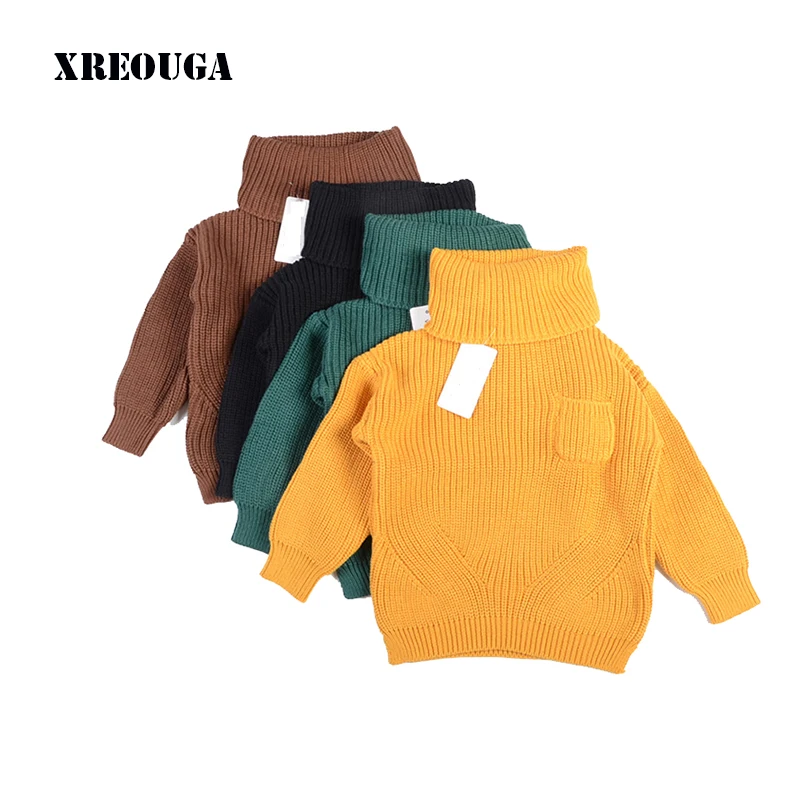 Hot Sale Baby Girl Warm Sweater Children Toddler Kids Poloneck Turtleneck Winter Autumn Pullover