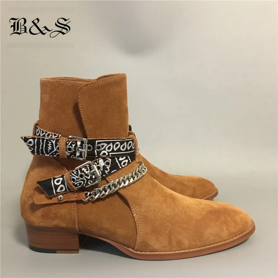 Black & Street-botas vaqueras con punta puntiaguda, Chelsea de ante Harry Potter, con hebilla y Correa, para banquete AliExpress