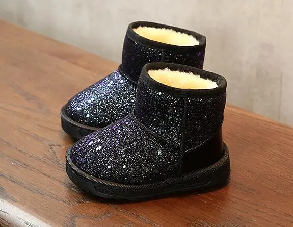 AI LIANG/шикарная зимняя обувь для девочек, плюшевые ботинки для маленьких мальчиков, Детские теплые зимние ботинки, детская обувь