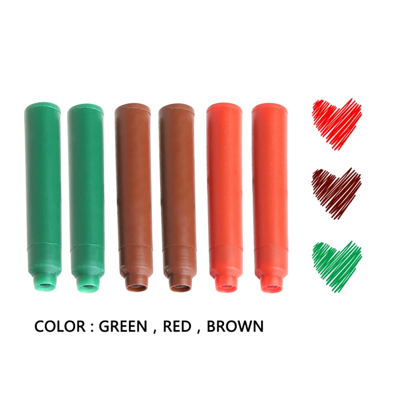 

6Pcs JinHao Ink Cartridges Fountain Pen Ink Refill 3 Colors Writing Tool Gift