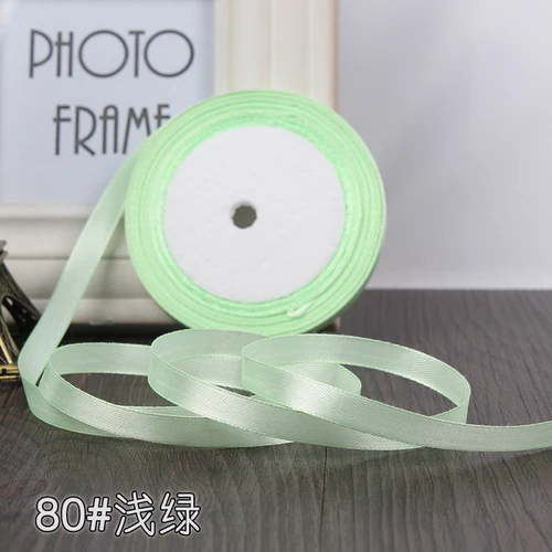 Light green 22 м/лот) 1 см ширина атласная лента для лук Ремесло Декор Свадебная вечеринка украшения подарок лента материалы для ручных поделок ленты - Цвет: Light green