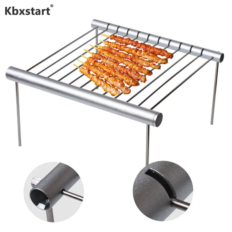 

Kbxstart Portable Stainless Steel Folding BBQ Grill Accessories Mini Pocket Grill Multi-function Universal Barbecue Outdoor Park