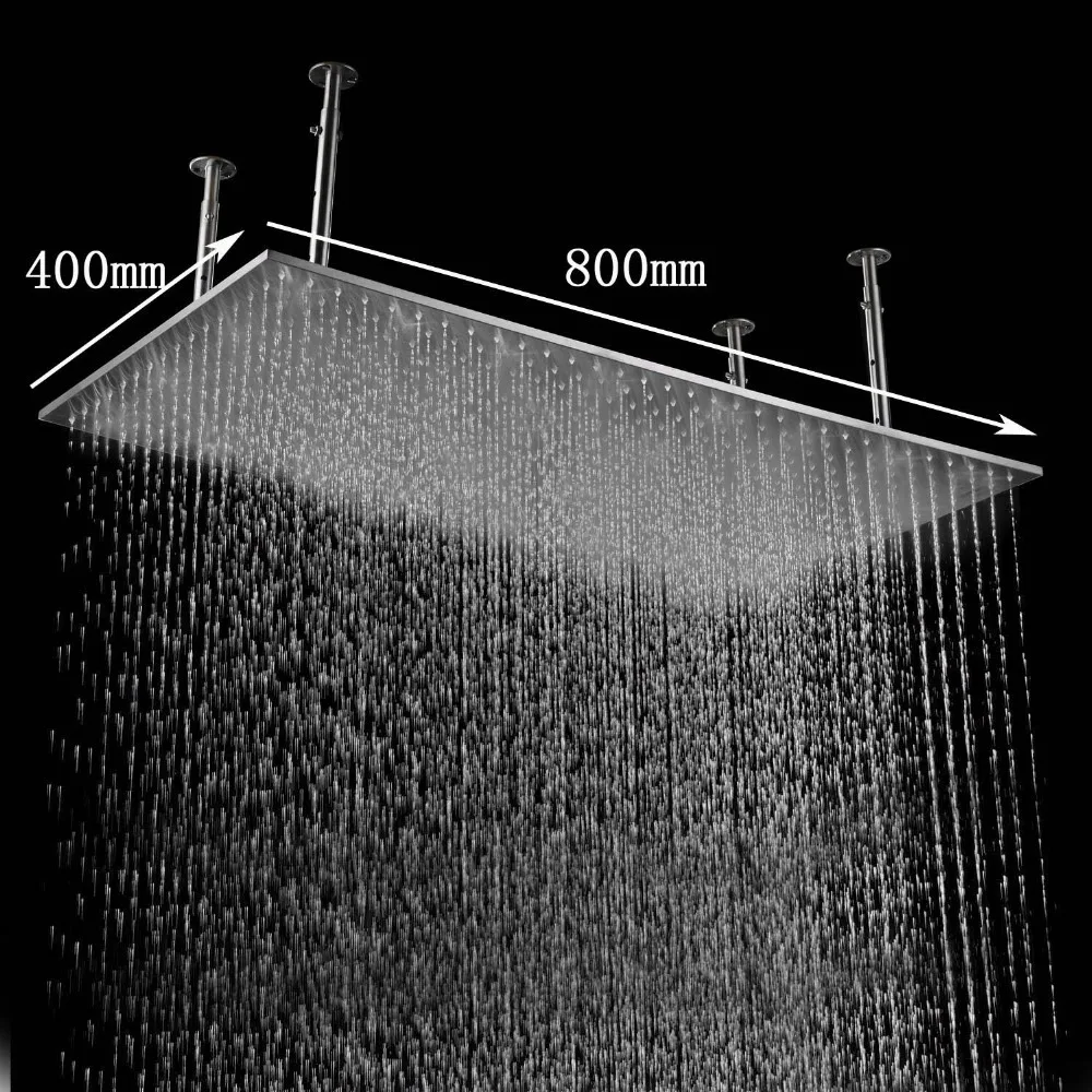 

Fashion simple innovating products mirror surface ceiling rain shower 400*800mm rectangular showerhead