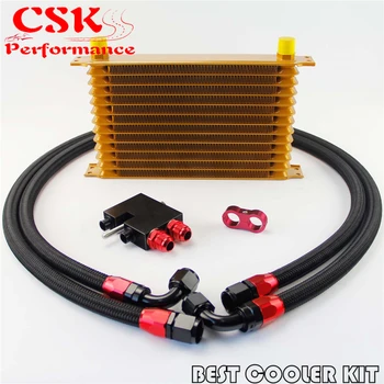 

13 Row 262mm AN10 Trust Oil Cooler Kit Fits For BMW N54 Twin Turbo 135i E82 335i E90 E92 E93 Gold