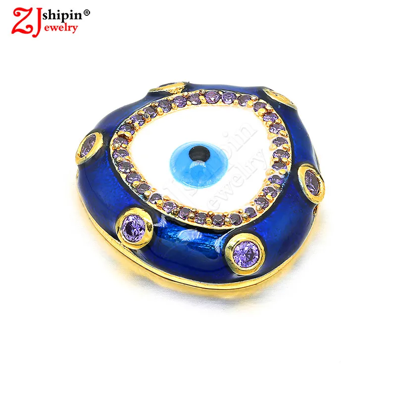 

ZJSHIPIN Charm micro-inlaid zircon CZ demon eye jewelry accessories suitable for DIY necklace discovery production