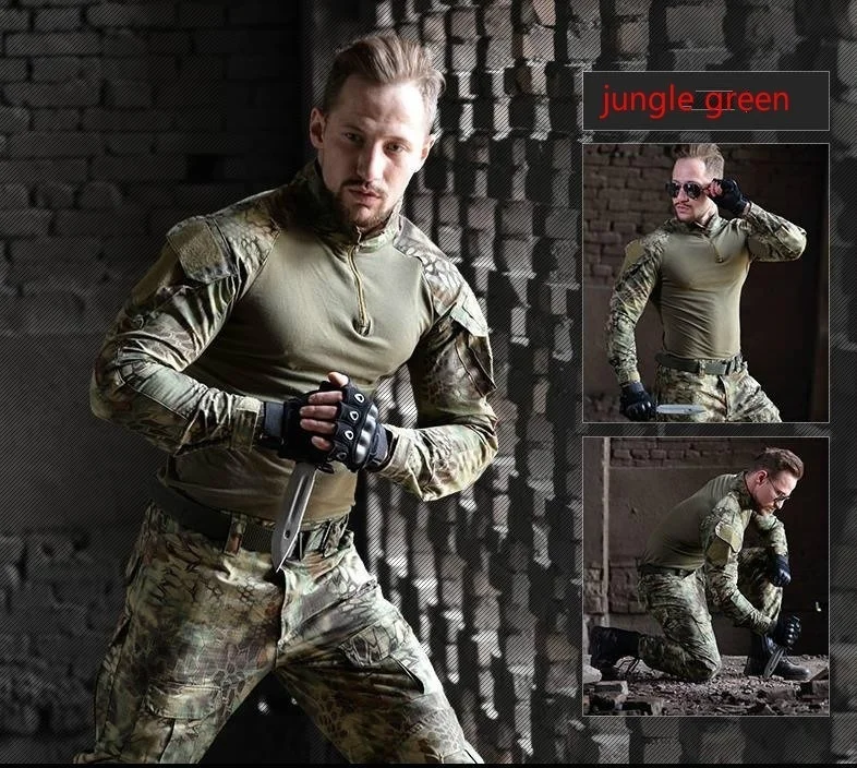 HAN WILD Мужская походная рубашка военная одежда немецкая камуфляжная униформа